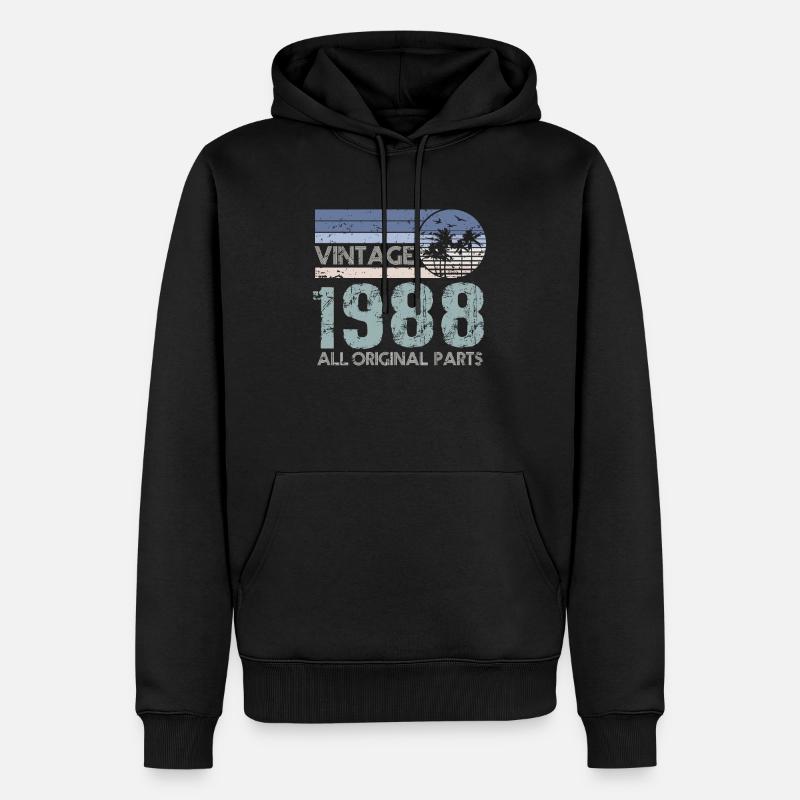 Edition Limitée Millésime 1988 - Sweat à capuche Premium bio Homme - noir