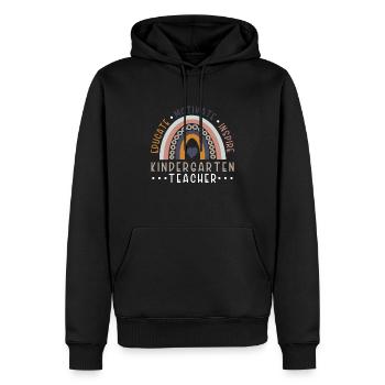 Former une enseignante de maternelle Motivant Inspirant - Sweat à capuche Premium bio Homme - noir - Devant - Nico (187cm)