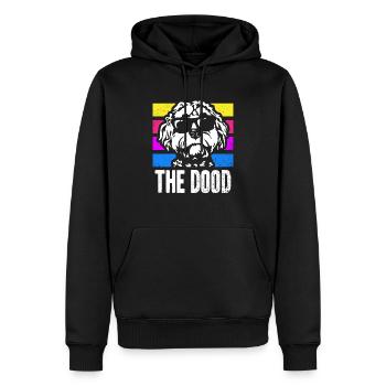 Le Dood Doodle Labradoodle Goldendoodle - Sweat à capuche Premium bio Homme - noir - Devant - Nico (187cm)