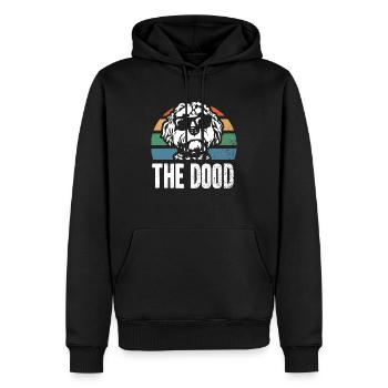Le Dood Doodle Labradoodle Goldendoodle - Sweat à capuche Premium bio Homme - noir - Devant - Nico (187cm)