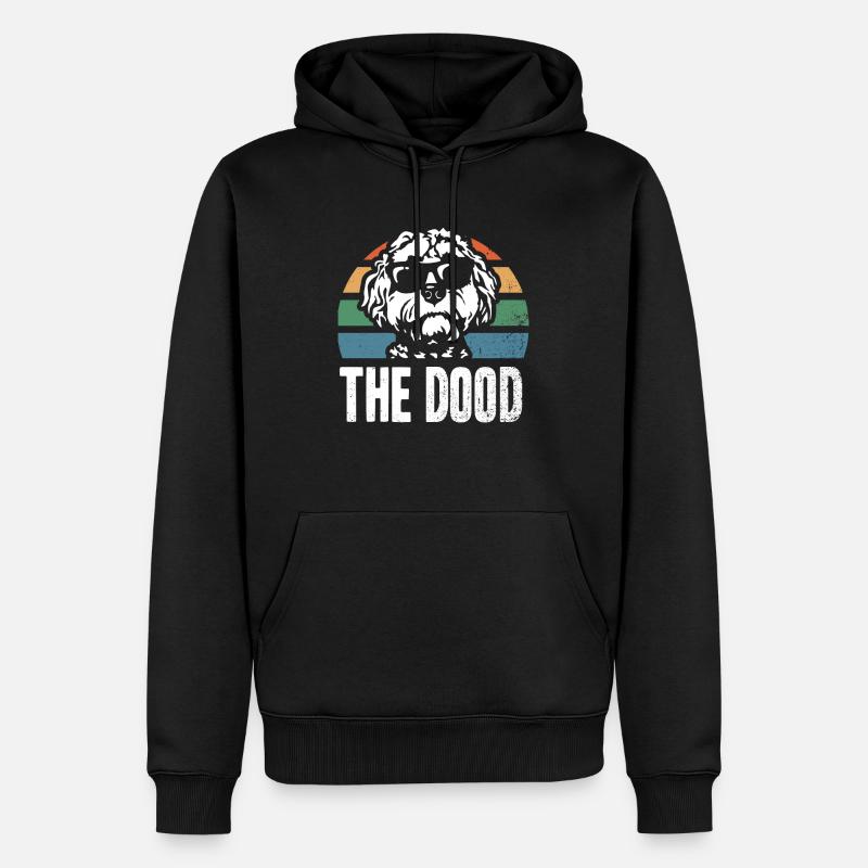 Le Dood Doodle Labradoodle Goldendoodle - Sweat à capuche Premium bio Homme - noir
