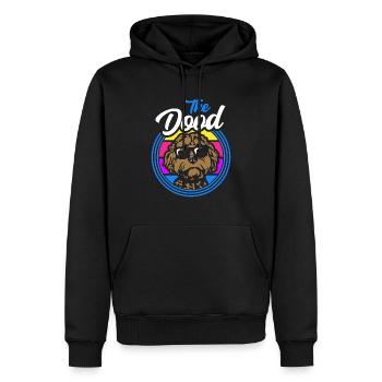 Le Dood Doodle Labradoodle Goldendoodle - Sweat à capuche Premium bio Homme - noir - Devant - Nico (187cm)