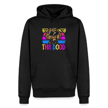 Le Dood Doodle Labradoodle Goldendoodle - Sweat à capuche Premium bio Homme - noir - Devant - Nico (187cm)