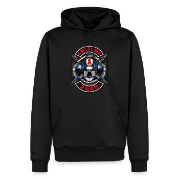 Génial depuis 2005, anniversaire du motard - Sweat à capuche Premium bio Homme - noir - Devant - Nico (187cm)