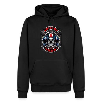 Awesome since 1984, Biker Geburtstag - Männer Premium Bio Hoodie - Schwarz - Vorne - Nico (187cm)