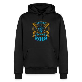 Awesome since 2018. Angel, Angler Geburtstag - Männer Premium Bio Hoodie - Schwarz - Vorne - Nico (187cm)
