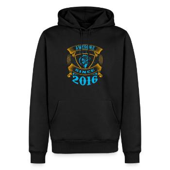 Awesome since 2016. Angel, Angler Geburtstag - Männer Premium Bio Hoodie - Schwarz - Vorne - Nico (187cm)