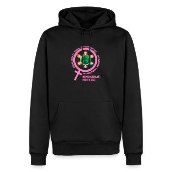 International Women's Day: Equal Rights Equal Resp - Men’s Premium Organic Hoodie - black - Front - Nico (187cm)