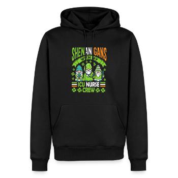 Manigances avec mon équipe d’infirmières aux soins intensifs - Sweat à capuche Premium bio Homme - noir - Devant - Nico (187cm)