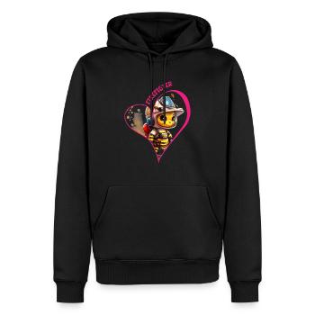 Pompier, amour des abeilles - Sweat à capuche Premium bio Homme - noir - Devant - Nico (187cm)
