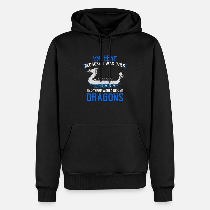 Wikinger nordisch Drachenboot - Männer Premium Bio Hoodie - Schwarz