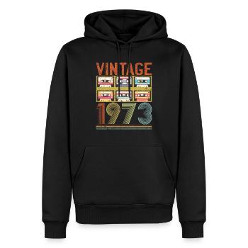 Jahrgang 1973 50. Geburtstag 50 Jahre alt - Männer Premium Bio Hoodie - Schwarz - Vorne - Nico (187cm)