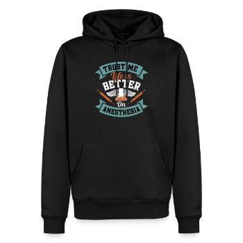 Anesthésiste Anesthésiste Anesthésie - Sweat à capuche Premium bio Homme - noir - Devant - Nico (187cm)