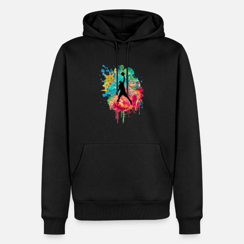 Joueurs de basket-ball - PopArt - Sweat à capuche Premium bio Homme - noir