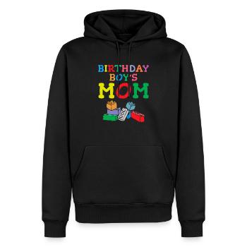 Mère d’un garçon d’anniversaire Blocs de construction - Sweat à capuche Premium bio Homme - noir - Devant - Nico (187cm)