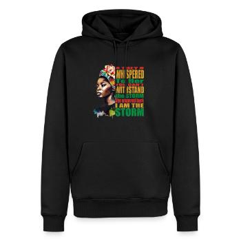 J’aime mes racines Mois de l’histoire des Noirs puissants - Sweat à capuche Premium bio Homme - noir - Devant - Nico (187cm)