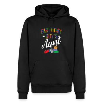 Blocs de construction de la tante du garçon d’anniversaire - Sweat à capuche Premium bio Homme - noir - Devant - Nico (187cm)