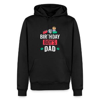 Vater Des Geburtstagskindes Baut Bauklötze - Männer Premium Bio Hoodie - Schwarz - Vorne - Nico (187cm)