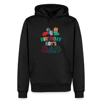 Vater Des Geburtstagskindes Baut Bauklötze - Männer Premium Bio Hoodie - Schwarz - Vorne - Nico (187cm)