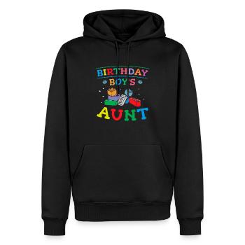 Blocs de construction de la tante du garçon d’anniversaire - Sweat à capuche Premium bio Homme - noir - Devant - Nico (187cm)