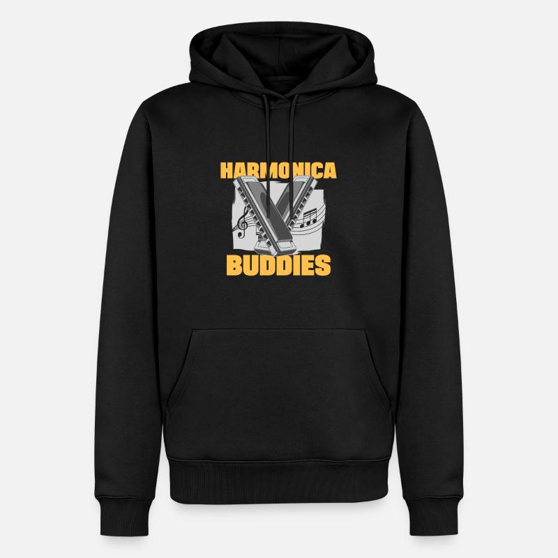 Harmonica Buddies Harmonicist Gift Idea - Männer Premium Bio Hoodie - Schwarz