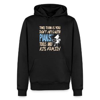 Two Things You Don't Mess With Pianist Cool Retro - Männer Premium Bio Hoodie - Schwarz - Vorne - Nico (187cm)