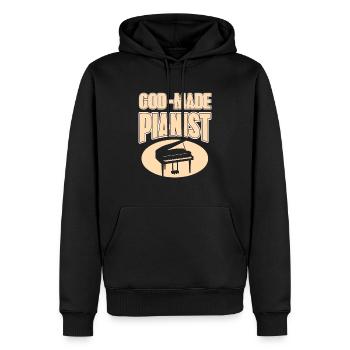 Pianiste divin Rétro Funny Piano Designs - Sweat à capuche Premium bio Homme - noir - Devant - Nico (187cm)
