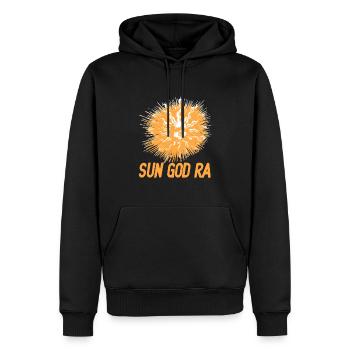 Sun God RA Cool Retro Egyptian Mythological - Men’s Premium Organic Hoodie - black - Front - Nico (187cm)