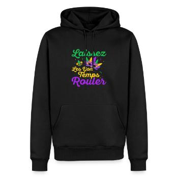 Laissez Les Bon Temps Rouler Mardi Gras Party - Men’s Premium Organic Hoodie - black - Front - Nico (187cm)