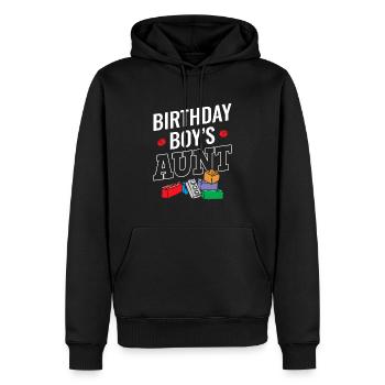 Blocs de construction de la tante du garçon d’anniversaire - Sweat à capuche Premium bio Homme - noir - Devant - Nico (187cm)