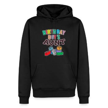 Blocs de construction de la tante du garçon d’anniversaire - Sweat à capuche Premium bio Homme - noir - Devant - Nico (187cm)