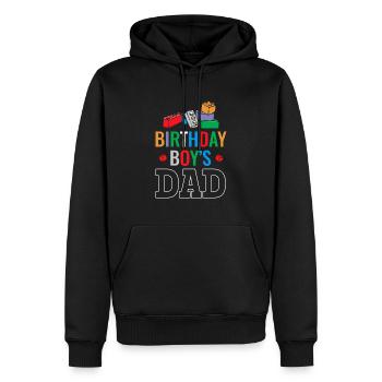 Vater Des Geburtstagskindes Baut Bauklötze - Männer Premium Bio Hoodie - Schwarz - Vorne - Nico (187cm)