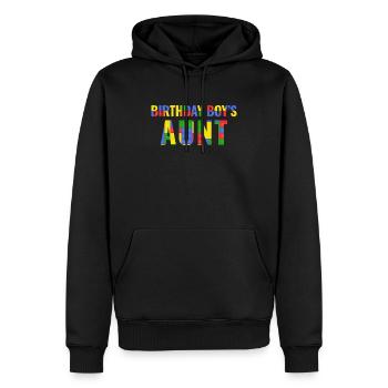 Blocs de construction de la tante du garçon d’anniversaire - Sweat à capuche Premium bio Homme - noir - Devant - Nico (187cm)