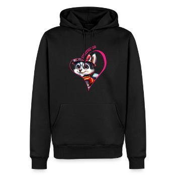 Pompier, amour husky - Sweat à capuche Premium bio Homme - noir - Devant - Nico (187cm)