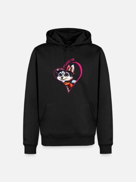 Firefighter, husky love - Men’s Premium Organic Hoodie - black