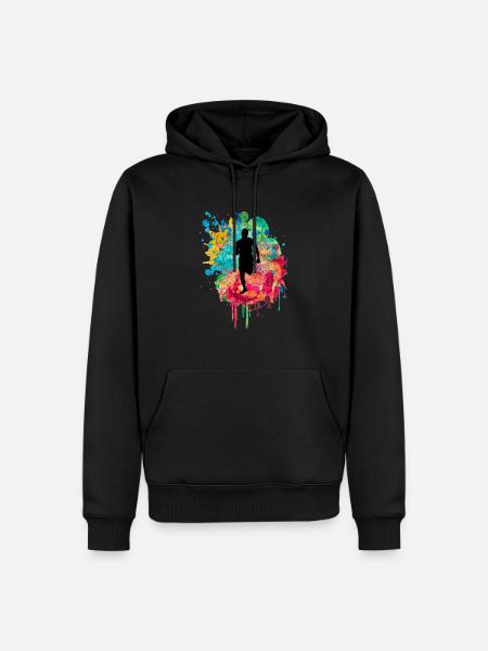 Jogging und Laufen - Männer Premium Bio Hoodie - Schwarz