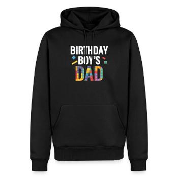 Vater Des Geburtstagskindes Baut Bauklötze - Männer Premium Bio Hoodie - Schwarz - Vorne - Nico (187cm)