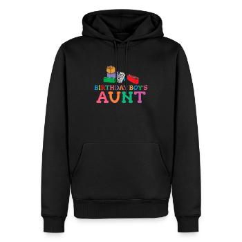 Blocs de construction de la tante du garçon d’anniversaire - Sweat à capuche Premium bio Homme - noir - Devant - Nico (187cm)