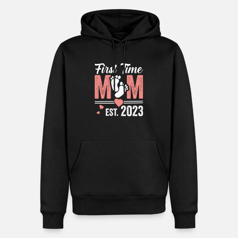 PREMIÈRE MAMAN EST. 2023 - Sweat à capuche Premium bio Homme - noir