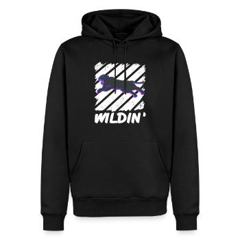 WILDIN' Vintage Panther Wildlife Designs - Sweat à capuche Premium bio Homme - noir - Devant - Nico (187cm)