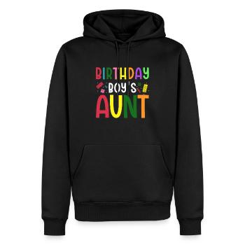 Blocs de construction de la tante du garçon d’anniversaire - Sweat à capuche Premium bio Homme - noir - Devant - Nico (187cm)