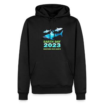 Restore Our Earth: Earth Day 2023 Thema - Männer Premium Bio Hoodie - Schwarz - Vorne - Nico (187cm)