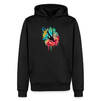 Breakdance Breakdancer PopArt - Männer Premium Bio Hoodie - Schwarz - Vorne - Nico (187cm)