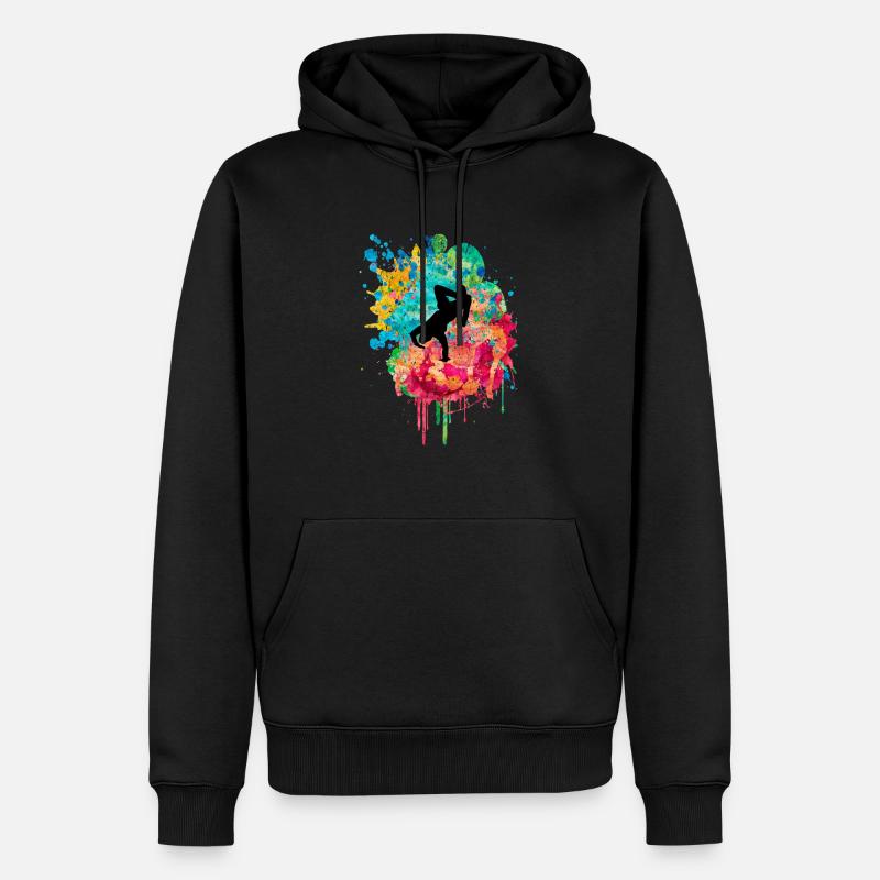 Breakdance Breakdancer PopArt - Sweat à capuche Premium bio Homme - noir