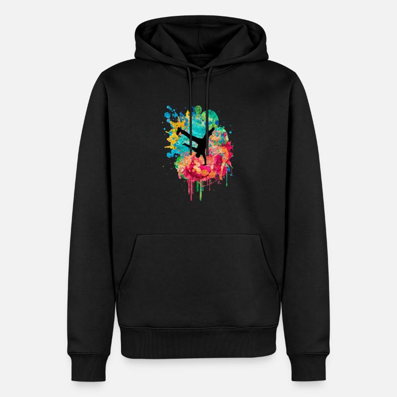 Breakdance Breakdancer PopArt - Sweat à capuche Premium bio Homme - noir