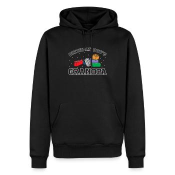 Birthday boy Grandpa building blocks - Men’s Premium Organic Hoodie - black - Front - Nico (187cm)