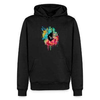 Danseur PopArt - Sweat à capuche Premium bio Homme - noir - Devant - Nico (187cm)