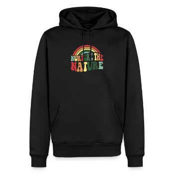 Die Natur für eine bessere Zukunft pflegen - Tag der Erde - Männer Premium Bio Hoodie - Schwarz - Vorne - Nico (187cm)