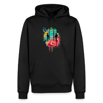 Escrime et escrime PopArt - Sweat à capuche Premium bio Homme - noir - Devant - Nico (187cm)