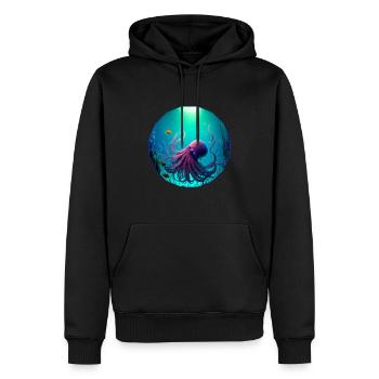 Ocean Life, poulpe - Sweat à capuche Premium bio Homme - noir - Devant - Nico (187cm)